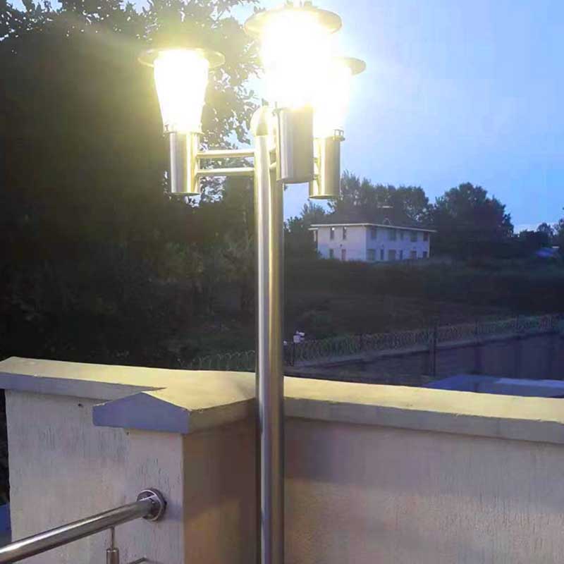 Steel Solar Bollard Garden Light