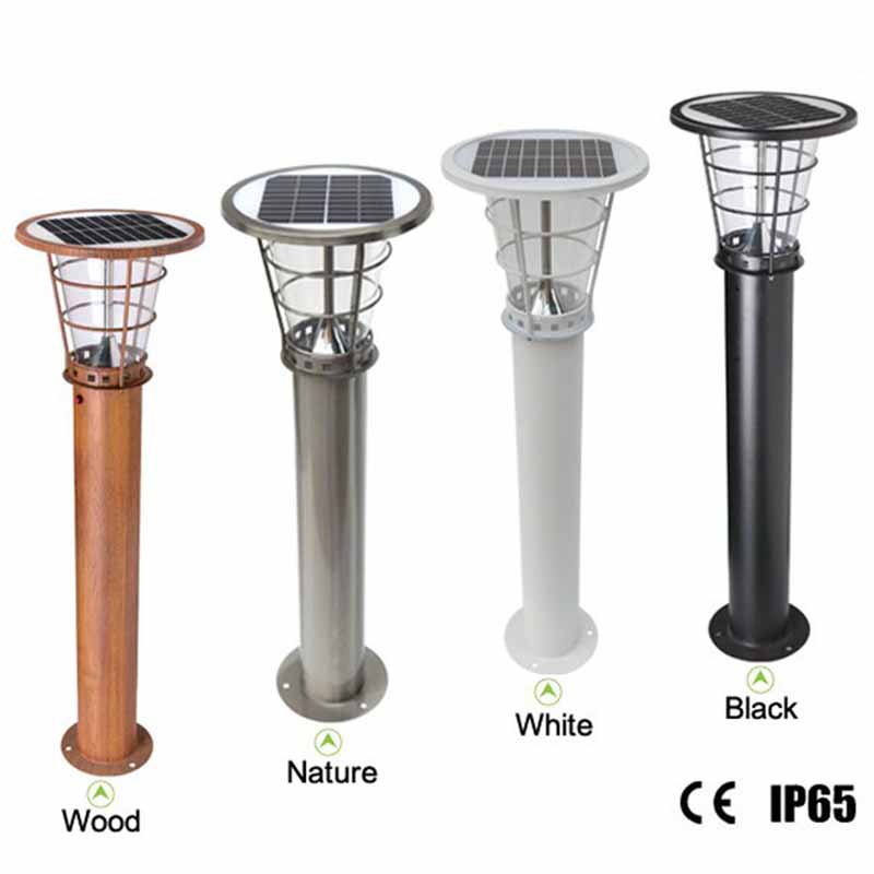 Steel Solar Bollard Garden Light