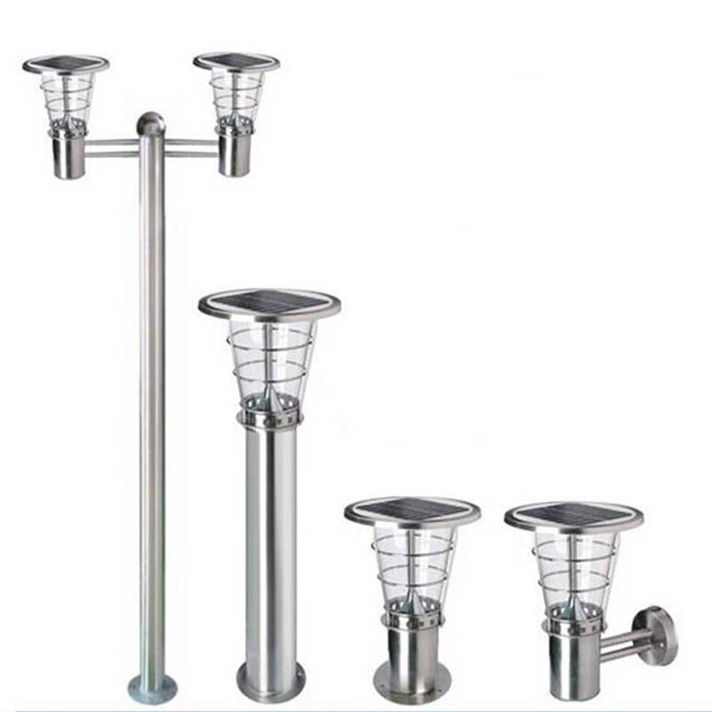 Steel Solar Bollard Garden Light