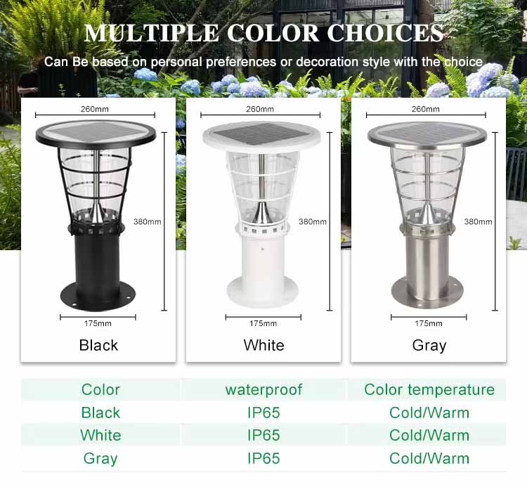  Led Bollard Light Solar Garden Light