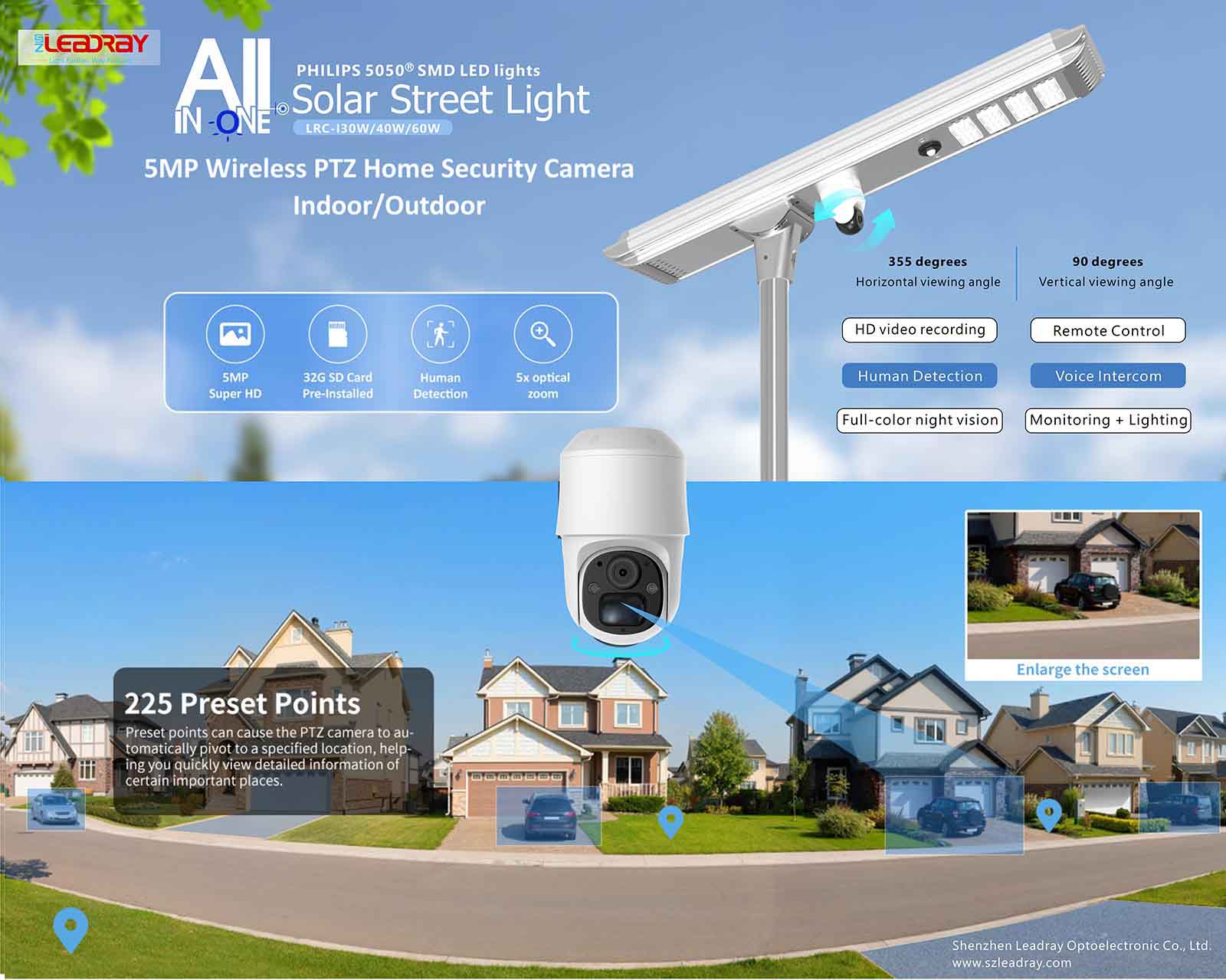 Solar CCTV Monitoring Lamp