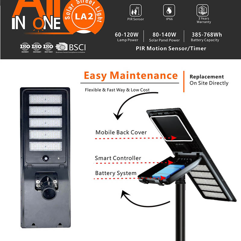 80watt Solar street light monocrystalline silicon