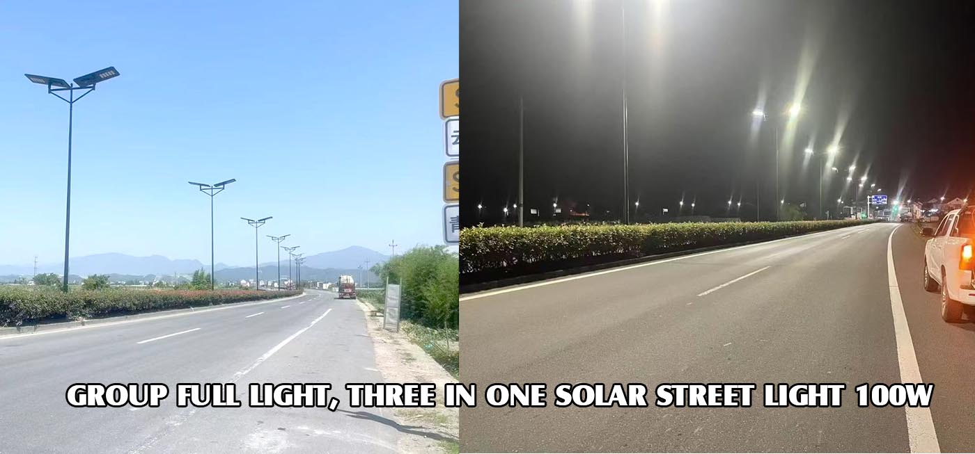 The LA2 series solar street light installed The LA2 series solar street light installed