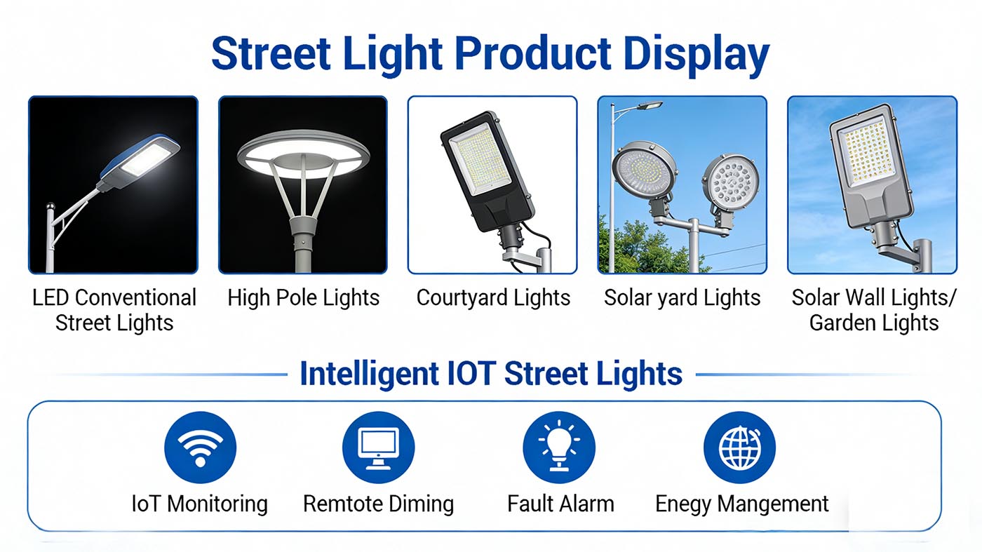 LED conventional street lights, high pole lights, courtyard lights, solar wall lights/garden lights. LED conventional street lights, high pole lights, courtyard lights, solar wall lights/garden lights.
