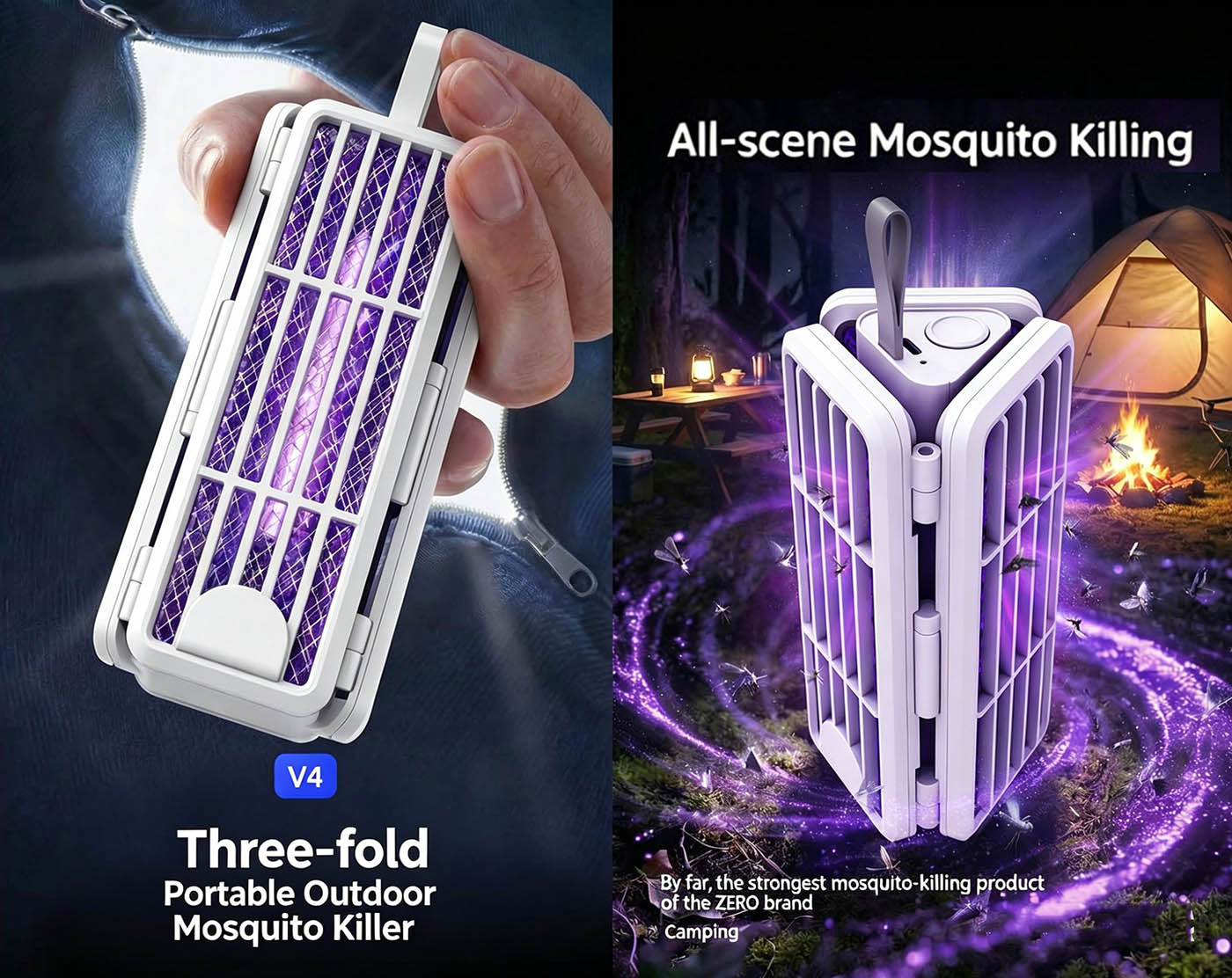 V4 Foldable Mini Electric Mosquito Swatter 