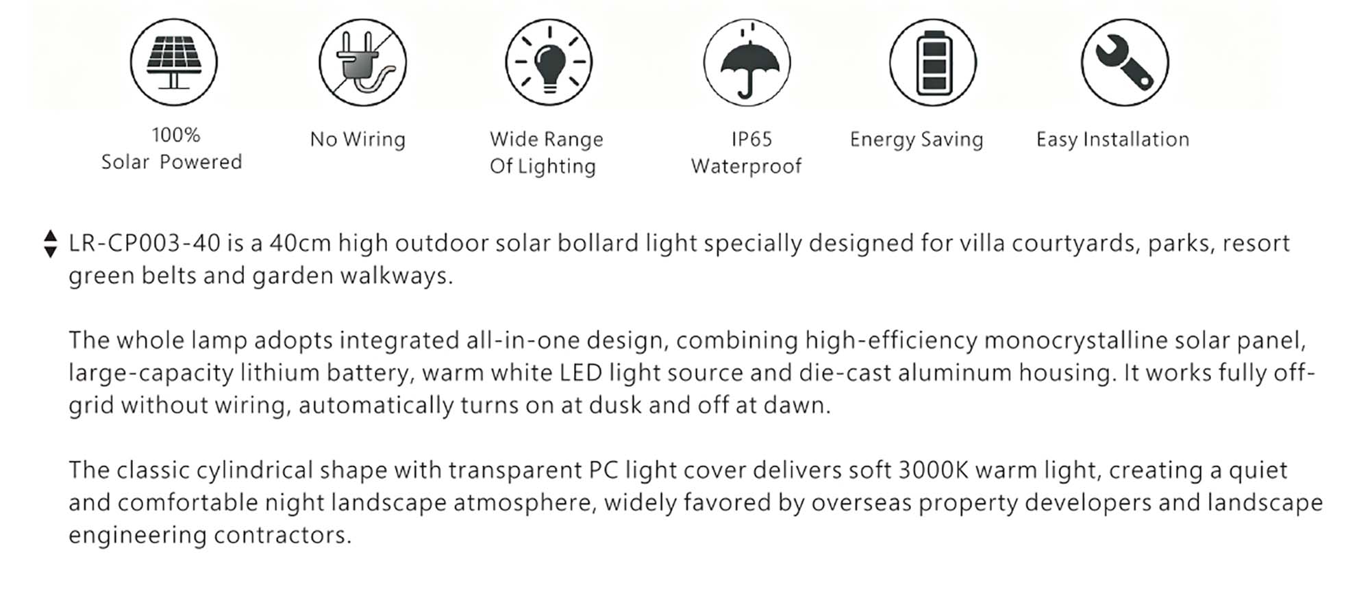 solar bollard light