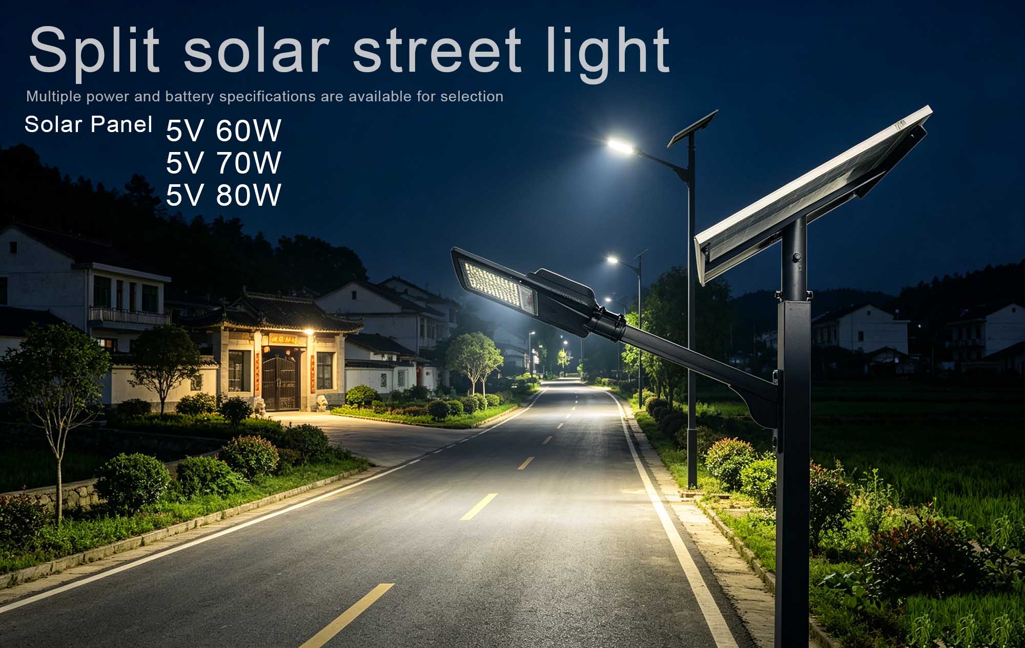 Split solar street light