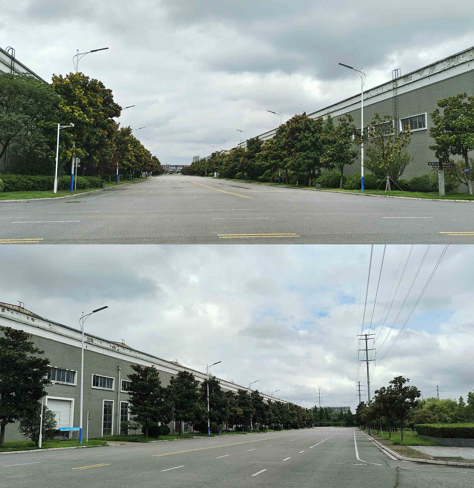 Integrated solar LED street light