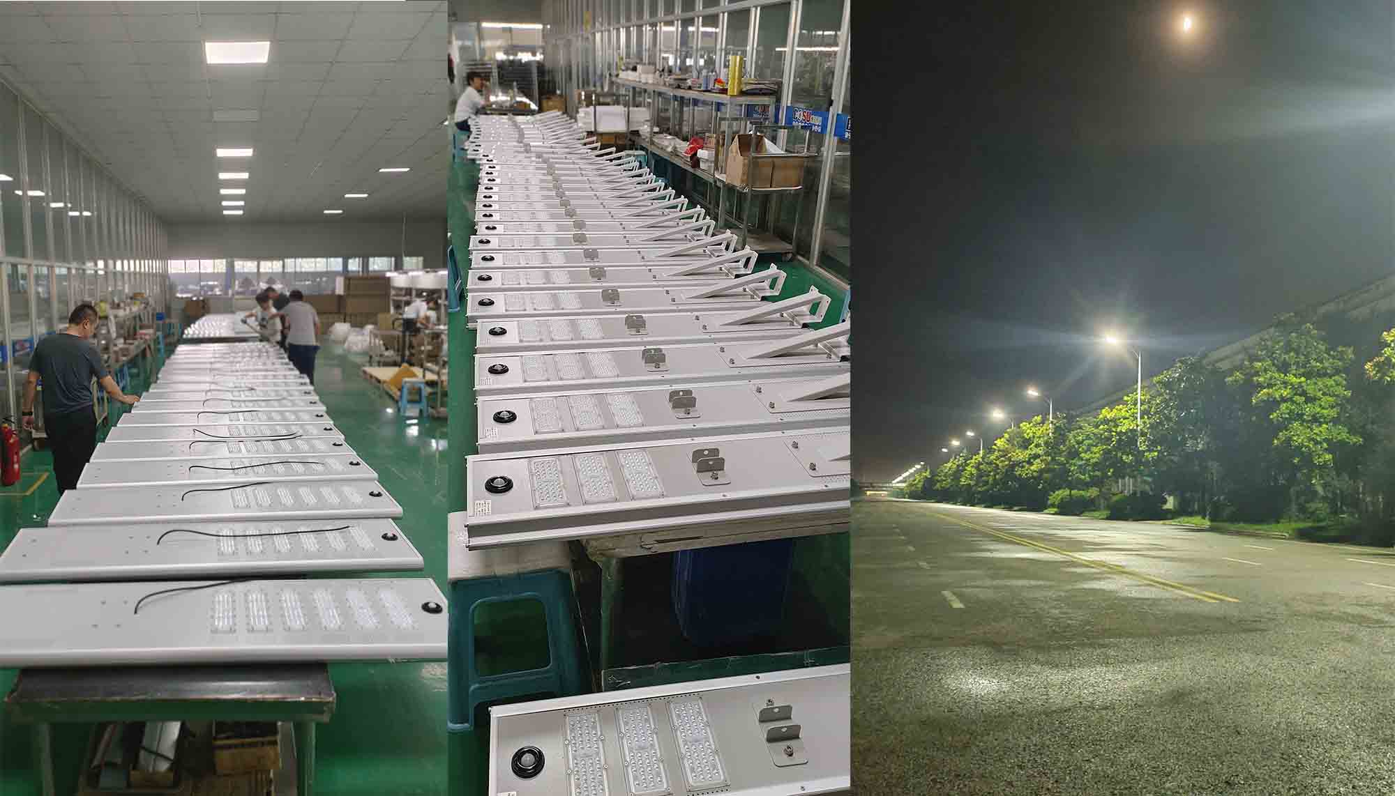 Road lighting in the factory area