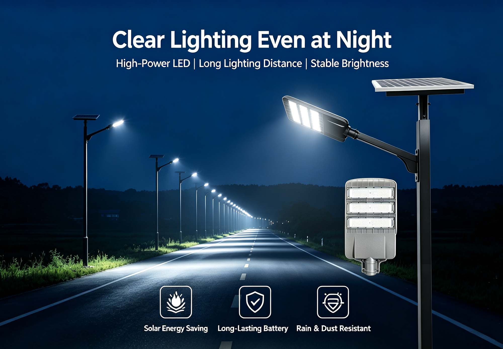 Premium Split Solar Street Light | High Lumen Outdoor Solar Road Light