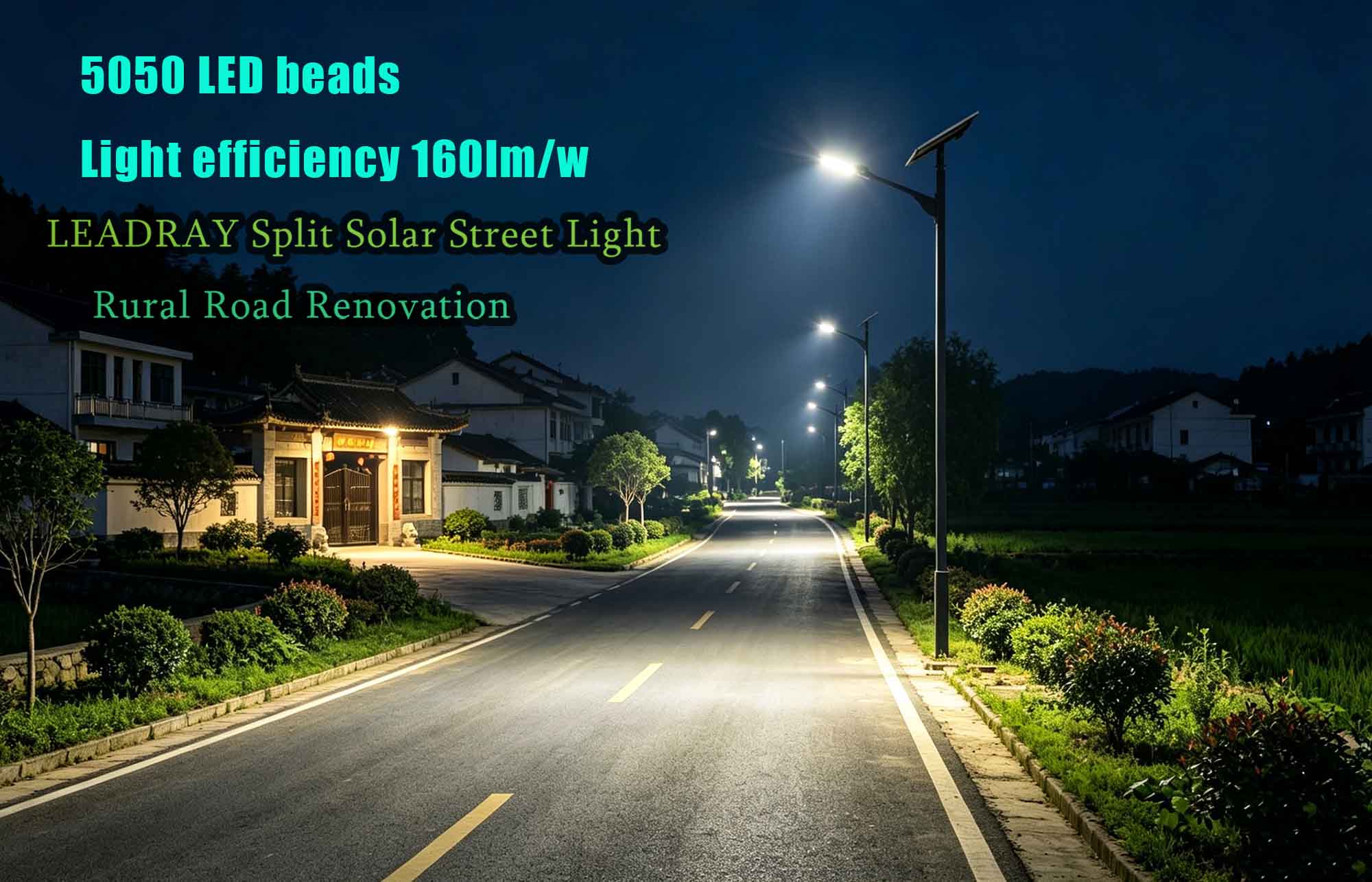 Split Solar Street Light for Rural Road Lighting