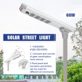 سعر المصنع في الهواء الطلق IP65 للطاقة الشمسية ضوء الشارع في الهواء الطلق مصباح 60W عالية التجويف ذكي استشعار الحركة الكل في واحد للطاقة الشمسية LED ضوء الشارع
