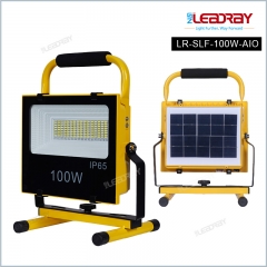 solar panel portable floodlight 100w 200w standing recharge led flood light