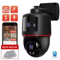 4MP 4G عدسة مزدوجة ذكية كاميرا بانورامية كاملة الألوان IP66 Home Smart Home WiFi WiFi Security Camera
