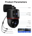 4MP 4G عدسة مزدوجة ذكية كاميرا بانورامية كاملة الألوان IP66 Home Smart Home WiFi WiFi Security Camera