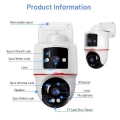 4MP 4G عدسة مزدوجة ذكية كاميرا بانورامية كاملة الألوان IP66 Home Smart Home WiFi WiFi Security Camera