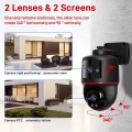 4MP 4G عدسة مزدوجة ذكية كاميرا بانورامية كاملة الألوان IP66 Home Smart Home WiFi WiFi Security Camera